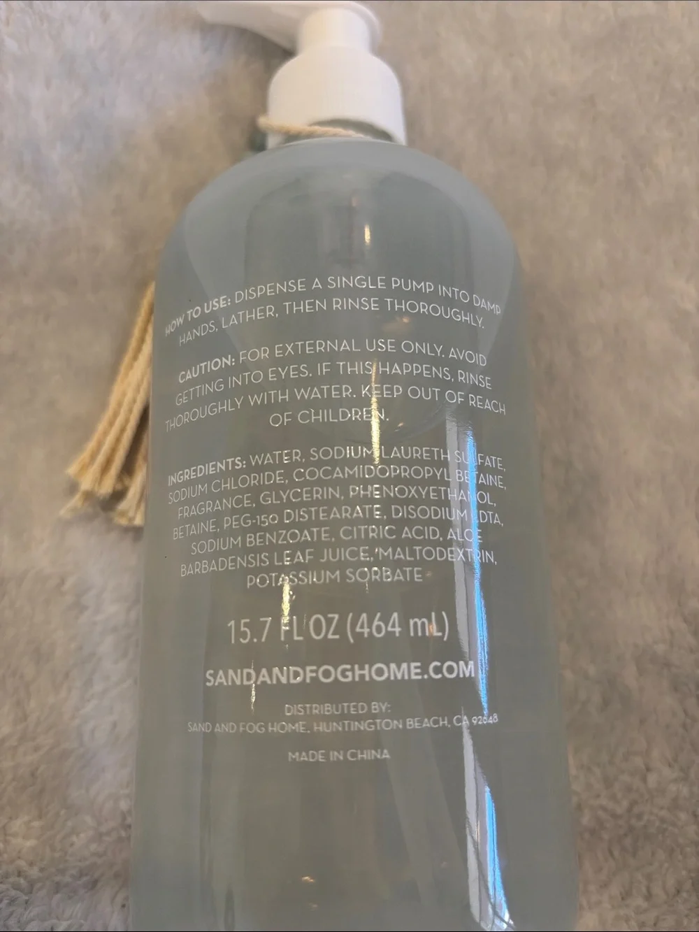 Sand +Fog Scented California Waves Hand Wash NWT 15.7oz Glass Pump